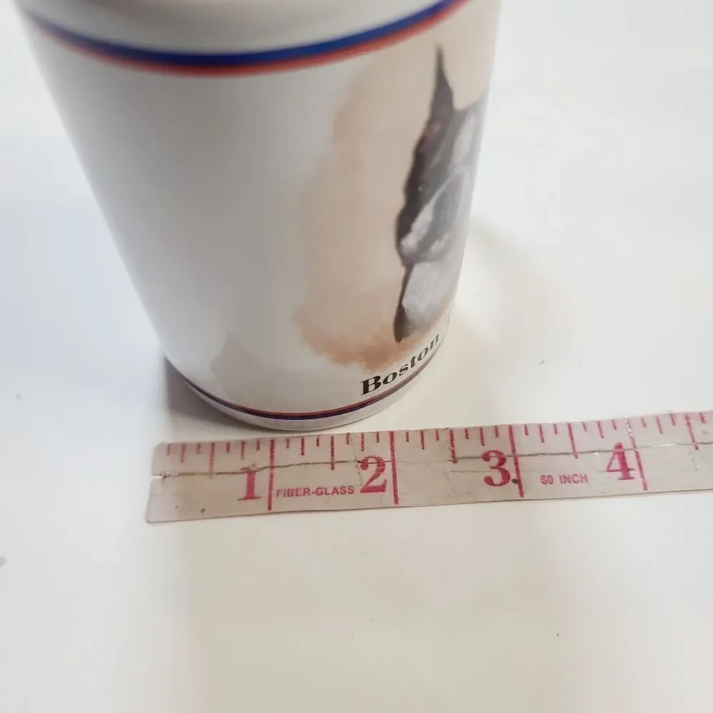 Vintage 80s R. Masthead Boston Terrier Dog Coffee Mug